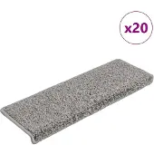 vidaXL Trappmattor 20 st 65x21x4 cm grå rektangulär kant
