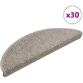 vidaXL Trappmattor självhäftande sisal-look 30 st 56x17x3 cm silver