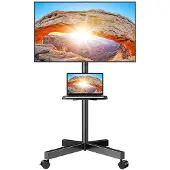 Perlegear Mobilt golvställ med hjul för 23–60” TV – PGTVMC06