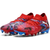 Puma Future 8 Match FG/AG Playmaker - Röd/Svart/Blå/Rosa Pixel, storlek 42