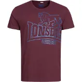 Lonsdale T-shirt 'Langsett' safir / mörkröd