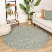 Studio Clarice Rund ullmatta | Twist grön hos Volero | Ø 180cm | Ull | Enfärgad | Rund | Plattvävd