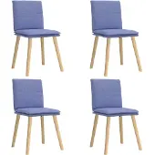 vidaXL Matstolar 4 st Jeans blått tyg