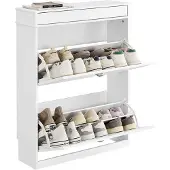 SoBuy Smal skohylla 75x24x96cm vit