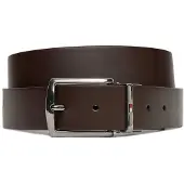 Tommy Hilfiger Bälte 'Flag Rectangular Buckle Reversible' mörkbrun / svart