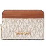 Michael Kors för kvinnor. 32T4GJ6Z5B Jet Set Logo korthållare beige, brun (OSFA), Casual, PVC