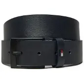 Tommy Hilfiger Leather Enamel Flag Tonal Buckle Belt