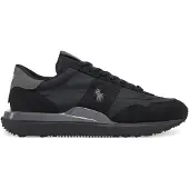 Ralph Lauren för män. 809965080002 Sneakers Train 89 i nubuck och svart oxford-tyg av läder (36), Hud, Karta, Nyckelband, Casual