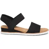 SKECHERS för kvinnor. 31440 Desert Kiss Sandaler svart (38), Tyg, Casual