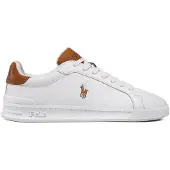 Ralph Lauren för män. 809877598001 Basic läderskor vita (47), Hud, Karta, Nyckelband, Casual