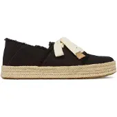 Toms Carolina Lace Up Bomullskvinnors Svarta Strandespadrillos