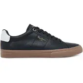 Pepe Jeans för män. PMS300003 Träningsskor Kenton Base svart (45), Hud, Karta, Nyckelband, Casual