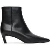 Calvin Klein Leather Kitten Heel Zip Ankle Boots