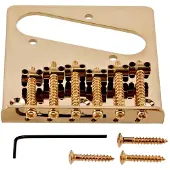 Gear4Music Guitarworks 6-Saddle Gitarrstall Gold