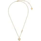 GUESS Lovely guldfärgat pave hjärthalsband JUBN03035JWYGT/U