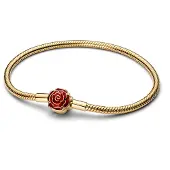 Pandora Disney Skönheten och Odjuret Förtrollad ros armband guldpläterad 564019C01-19
