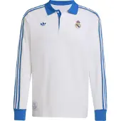 Adidas Real Madrid Piké Terrace Icons - Vit/Blå Långärmad - , storlek Small