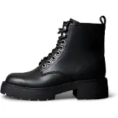 Calvin Klein Leather Chunky Heeled Lace Up Boots