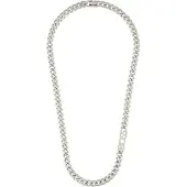 BOSS Silver-tone curb-chain necklace with logo link