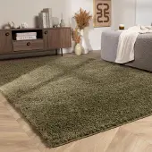 NATURL. Fluffig matta | Wish grön hos Volero | 160x230cm | Polypropen | Enfärgad | Rektangulär | Hög lugg