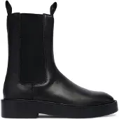 Calvin Klein Leather Stacked Heel Chelsea Boots