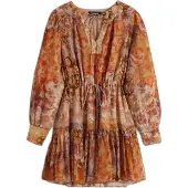 Desigual Klänning brun / ljusorange / mörkorange / off-white
