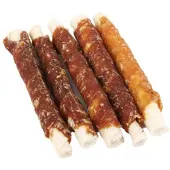 Brekz Rawhide Dog Chews rullpinnar av råhud med kyckling hundgodis (17 cm)