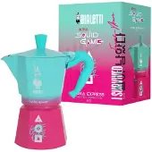 Bialetti 0005393, Mokabryggare, Blå, Rosa, Gjuten aluminium, 6 koppar, Termoplast, Moka Express