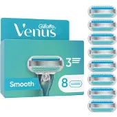 Gillette Venus Smooth, Kvinna, , Vinus Smooth, Blå, Vit, 8 styck