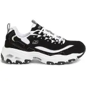 SKECHERS DLites 1.0 Läder Textil Bekväm Mode Andningsbar Lättvikt Låg topp Pappa Skor Herr sneaker Vit Svart 52675-BKW 44