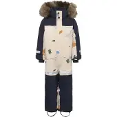 Didriksons Kids' Bjärven SE Coverall 2 Winter Ocean Multi Reflex