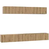 vidaXL TV-bänkset Väggmonterad 5 pcs Artisan Ek Konstruerat trä
