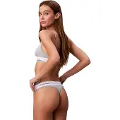 Calvin Klein Underwear String gråmelerad / svart / vit