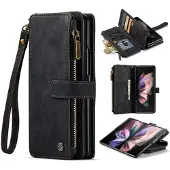 CASEME C30 Multifunktionell Samsung Galaxy Z Fold4 Plånboksfodral - Svart