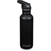 Klean Kanteen Classic Water Bottle 1011193 Black, Flip Seal Sport Cap, bottle, 800 ml
