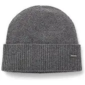 BOSS Knitted cashmere beanie with metal logo plaque