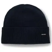 BOSS Cashmere beanie hat with logo plaque