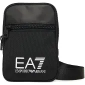 EA7 unisex. 7X000391_AF19722 Liten axelremsväska med svart maxillotyp (OSFA), Casual, Polyester