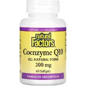 Natural Factors , Koenzym Q10, 200 mg, 60 mjuka kapslar