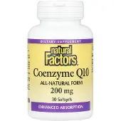 Natural Factors , Koenzym Q10, 200 mg, 30 mjuka kapslar