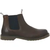 Jack & Jones Chelsea boots 'JFWLeyton' marinblå / ljusbrun