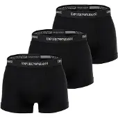 Emporio Armani för män. EM000259_AF14132 Set 3 Boxershorts i elastisk bomullstrikå Essential svart (XL), Hemkläder