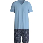 Calida Pyjamas kort marinblå / turkos / opal / vit