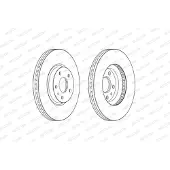 FERODO Bromsskivor DDF2337C fram, ventilerad, 2 Stycke