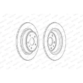 FERODO Bromsskivor DDF2338C bak, full, 2 Stycke