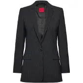 HUGO Longline regular-fit blazer in pinstripe flannel