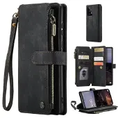 CASEME C30 Multifunktionellt Samsung Galaxy A33 5G Plånboksfodral - Svart