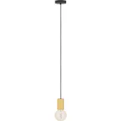 Eglo POZUETA 1 pendellampa E27 svart/natur FSC