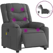vidaXL Fällbar Massagestol, Elektrisk, Mörkgrå, Tyg