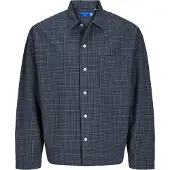 Jack & Jones Skjorta 'JORROXBURY' azur / grå / svart